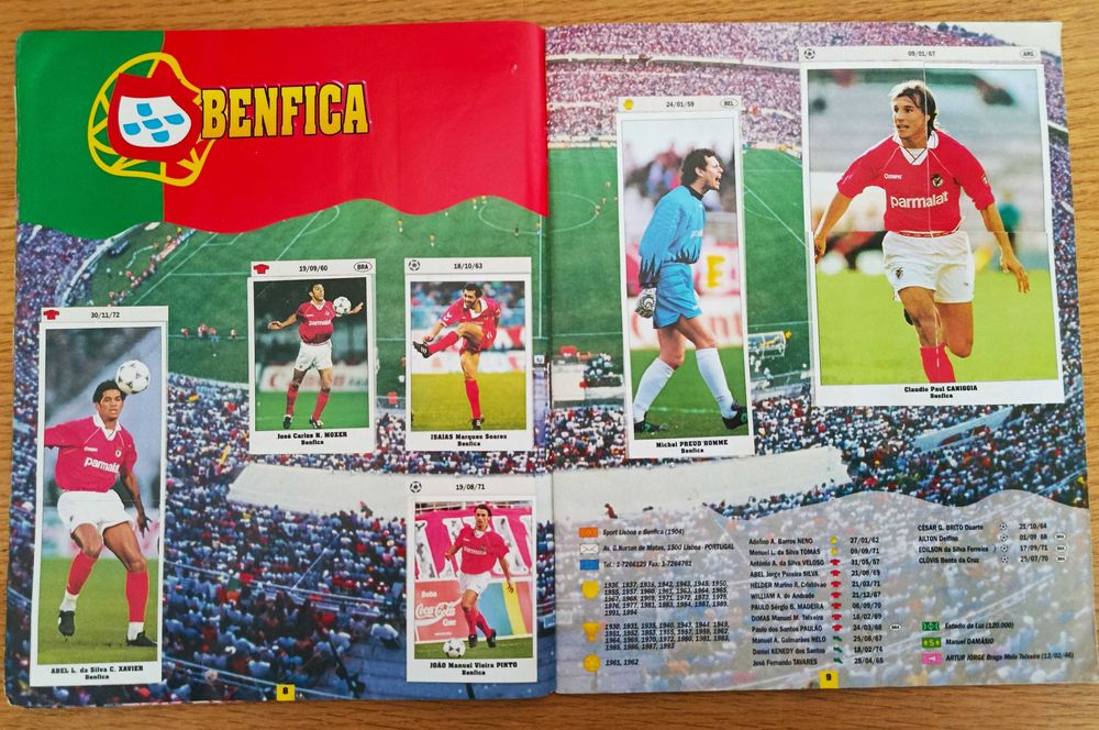 Caderneta SL Italy (no Panini) Eurocaps Stars Parade 94-95