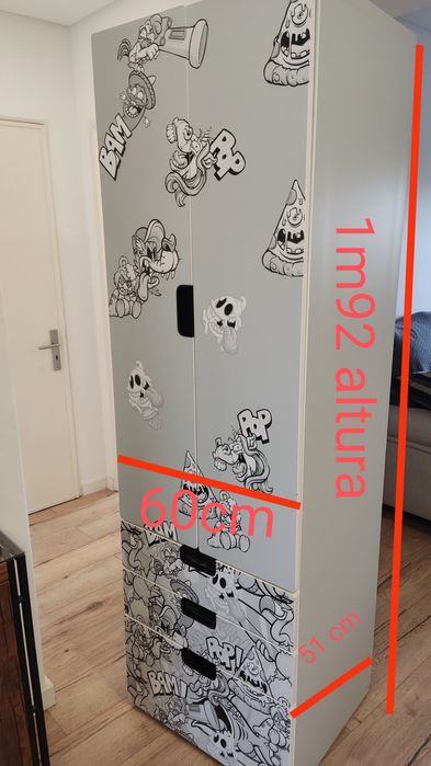 Roupeiro IKEA Infantil Decorado – Peça Única
