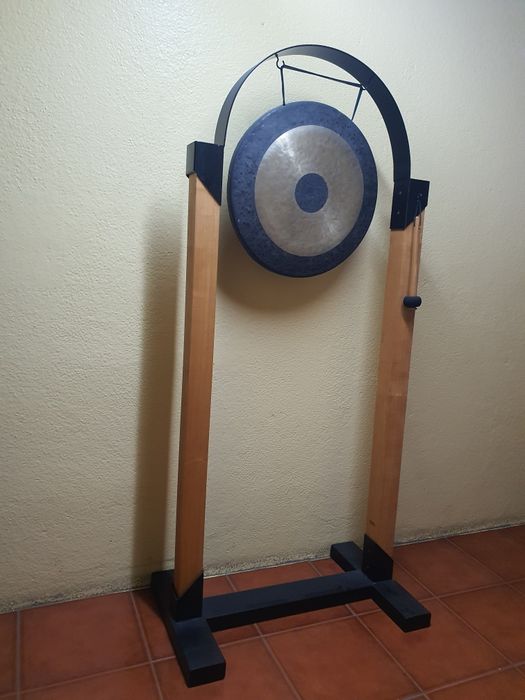 Gong Terapêutico / Decorativo com Suporte em Madeira