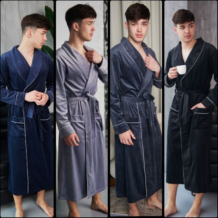 Чоловічий велюровий халат  6 кольорів
