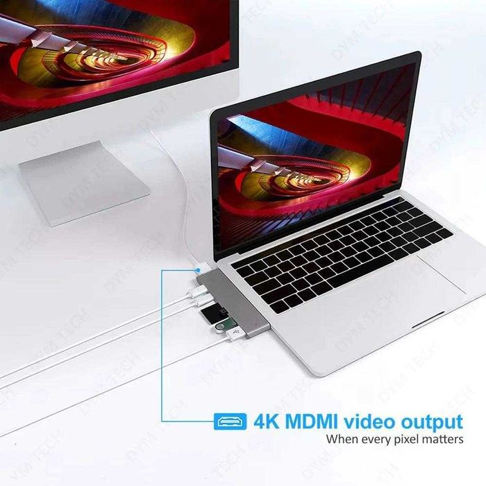 Хаб-концентратор Thunderbolt 3 (USB-C) 7в1 для MacBook Pro/Air з HDMI