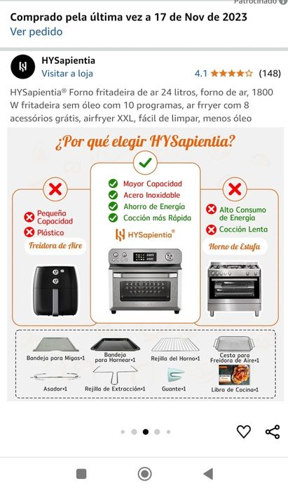 Air fryer/forno.