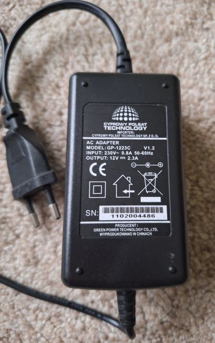 Zasilacz Cyfrowy Polsat 12V/2,3A