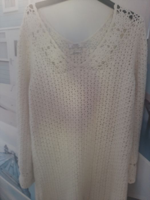 Blusa "vestido"em croche  mango
