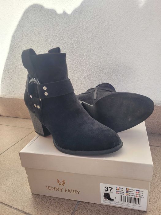 Czarne botki Jenny Fairy 37