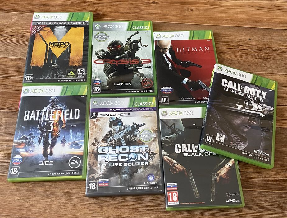 Xbox 360: Metro, Crysis, Hitman, Wolfenstein, Armored Core, Halo, MGS