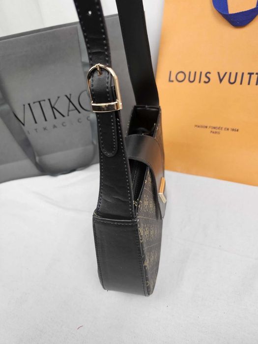 Torba Christian Dior torebki srednie łodeczka CD czarna złote znaczki