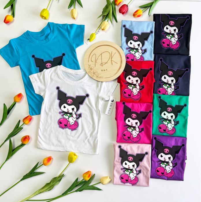 Kuromi 9 wzorow 10 kolorow rozmiar 92-152cm bluzka koszulka