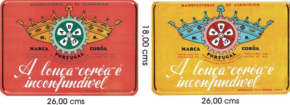 2 Rótulas antigos de Coroa