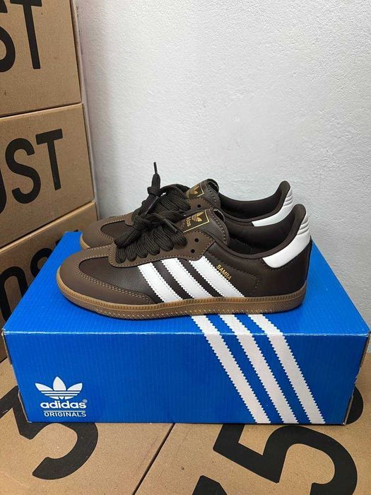 Женские кожанные кеды Adidas Samba brown / Адидас Самба 37 38 39 40