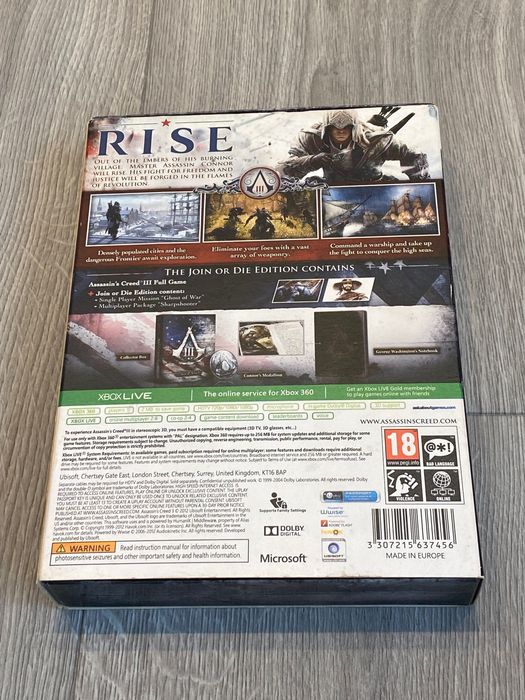 ASSASSIN'S CREED 3 Join or Die Edition Collector PC FR EUR 30,00 - FR