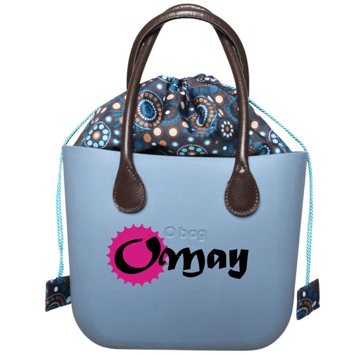 Brązowy organizer do OBAG MINI worek chocomay turkus komin OMAY