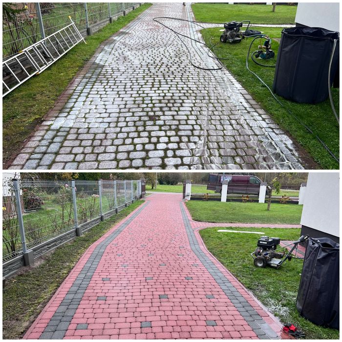 Mycje i malowanie dachów i elewacji oraz czyszczenie kostki brukowej