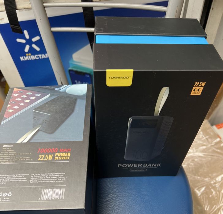 Мега.Павербанк TORNADO 100000mAh(22.5) Велика ємність .Швидка зарядка