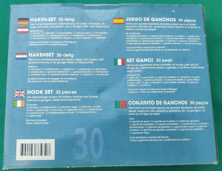 Conjunto ganchos/suportes - aplicações várias.