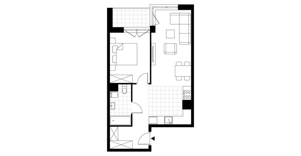 2-pokojowe mieszkanie 47m2 + loggia Bezpośrednio