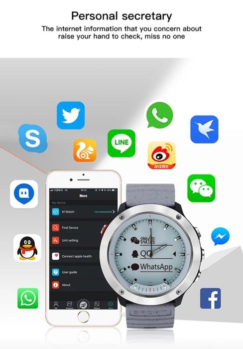 Hybrydowy inteligentny zegarek M5 IP68