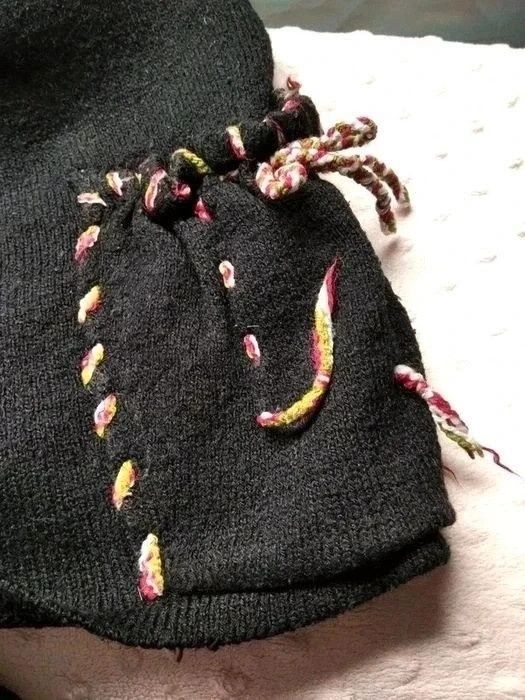 długi golf z kieszeniami tunika sukienka sweter dzianina Boho hippie M