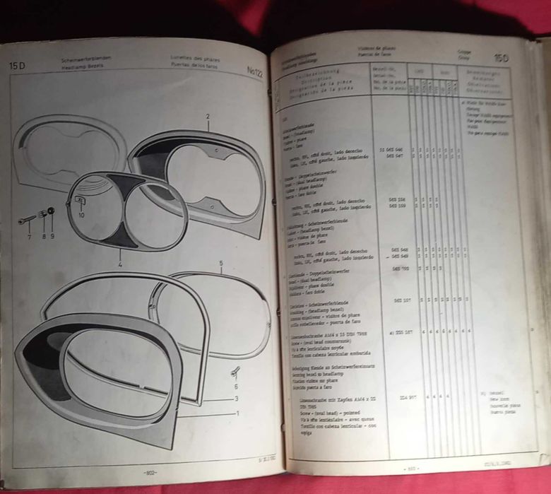 Catálogo de peças do Ford Taunus 17m