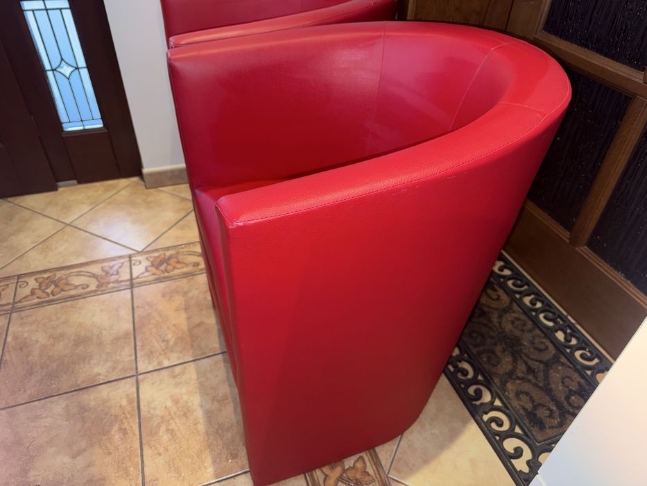 Fotele kubełkowe czerwone ekoskóra