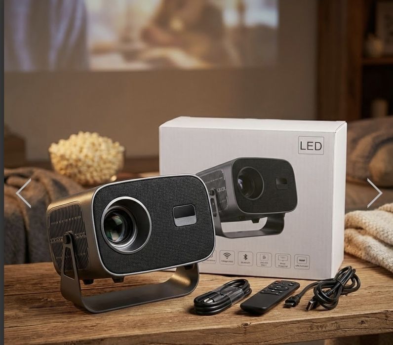 Портативний смарт-проєктор V8 4K на Android 11 з Wi-Fi 2.4G/5G та Blue