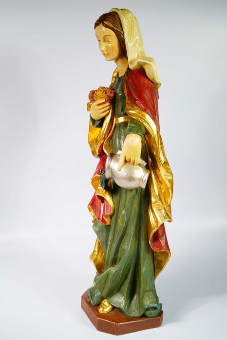 Święta Elżbieta Duża drewniana rzeźba figura polichromia