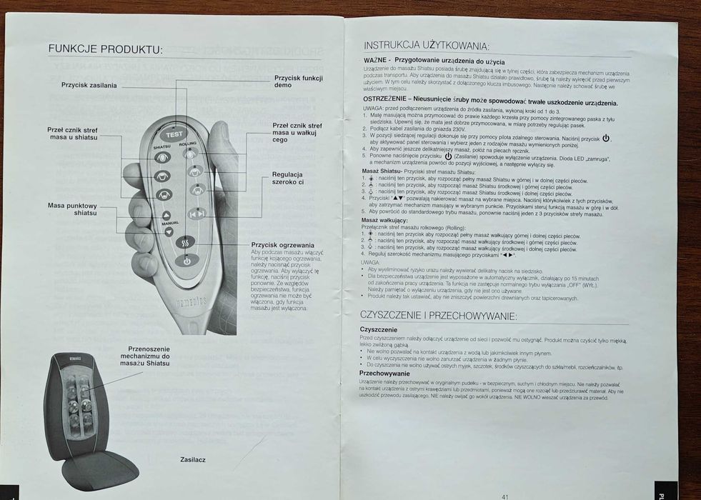 Masażer Shiatsu+Massager z podgrzewaniem Model SBM 300-HA Pilot