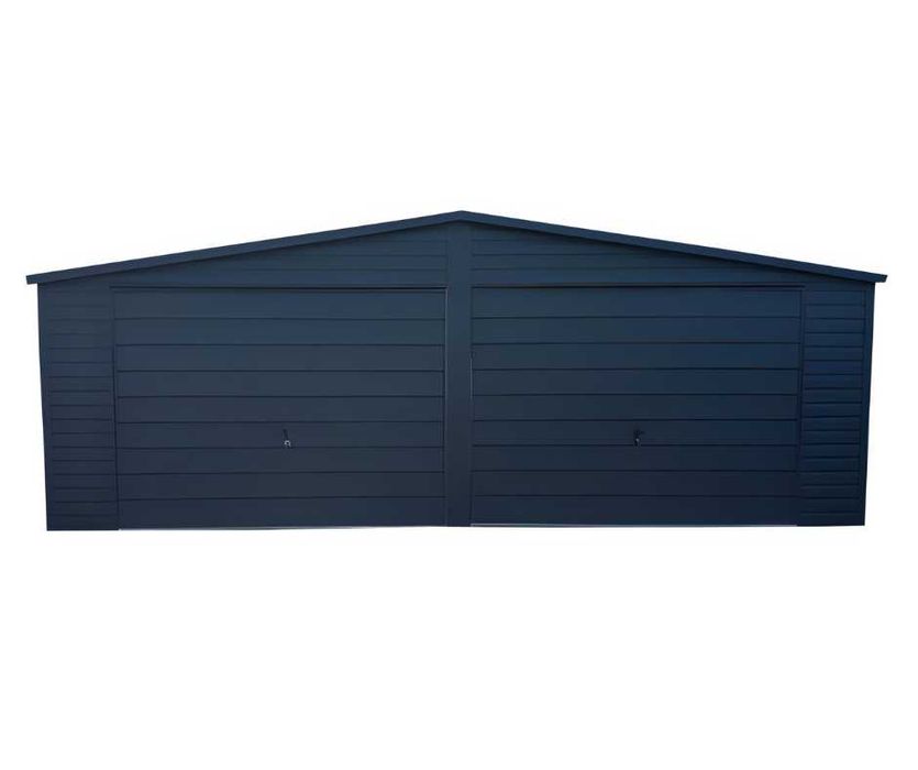 Garaż Blaszany Blaszak dwustanowiskowy 7x6m ciemny grafit MAT