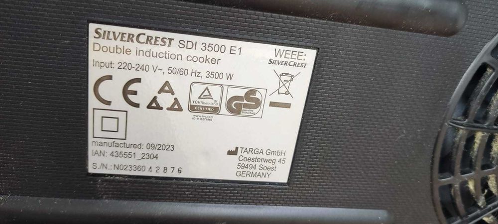 Двухконфорочная индукционная плита WKM DIC-3500.3 (3500 Вт) из Германии