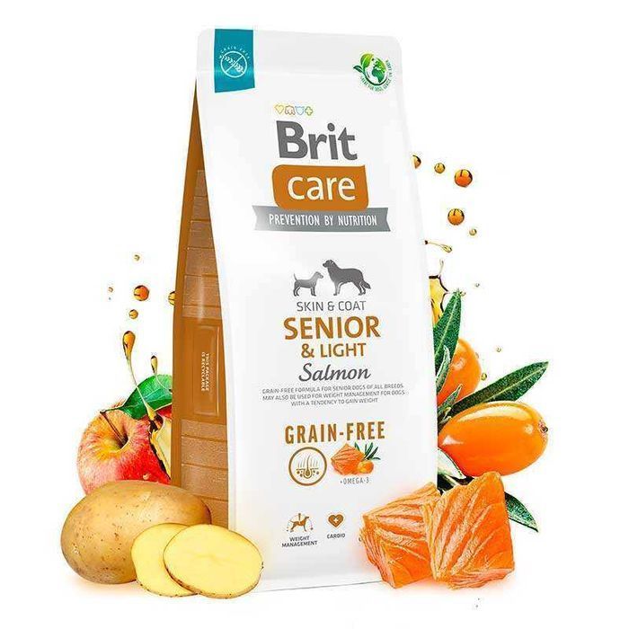 Brit Care Dog Senior Light Сухий корм з лососем для старих собак 12кг