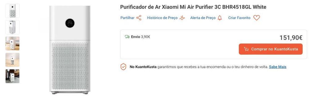 Purificador de Ar Xiaomi Air Purifier 3C - para alergias