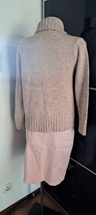 Damski sweter 36/38 pudrowy róż