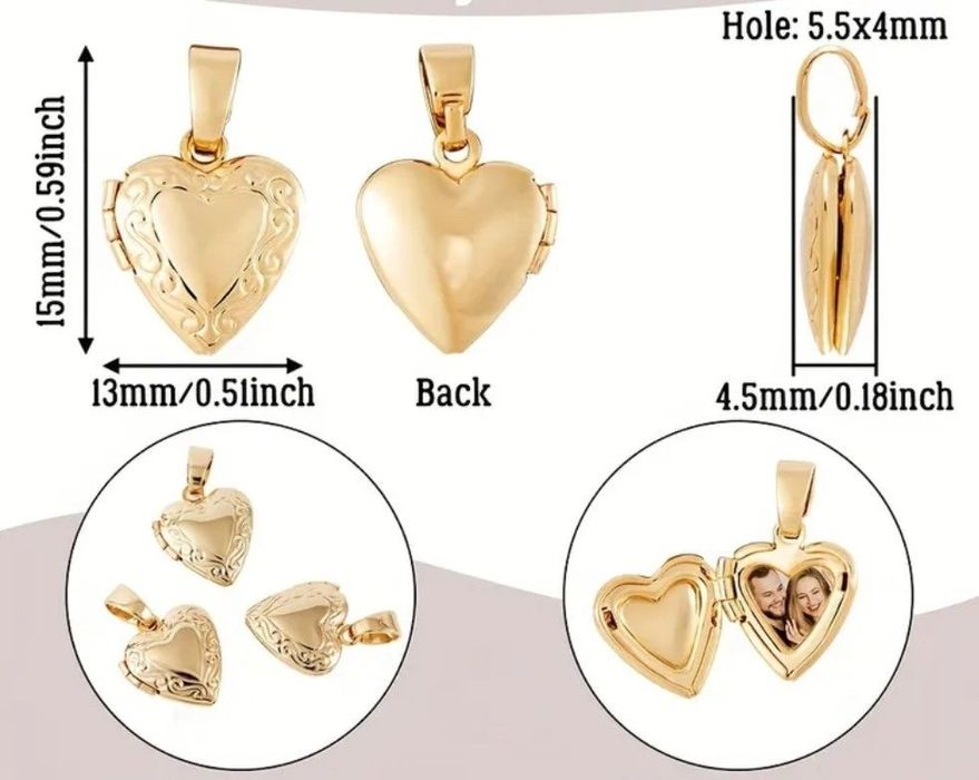 Изящный кулон-локет в форме сердца с цепочкой — сохрани самое важное!