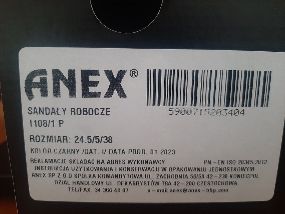Anex Techwork buty / sandały robocze 38