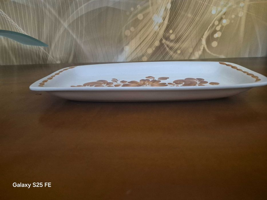 Ceramika Półmisek płaski,  motyw kwiatowy