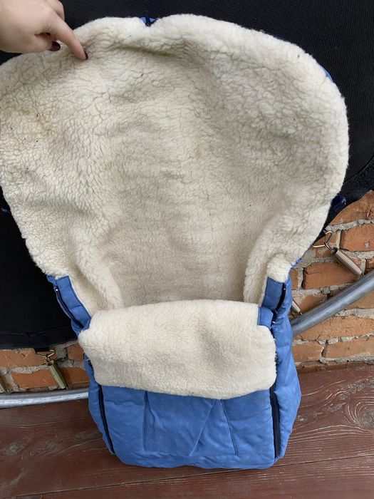 Конверт зимовий на овчині футмуф в санки чи коляску
