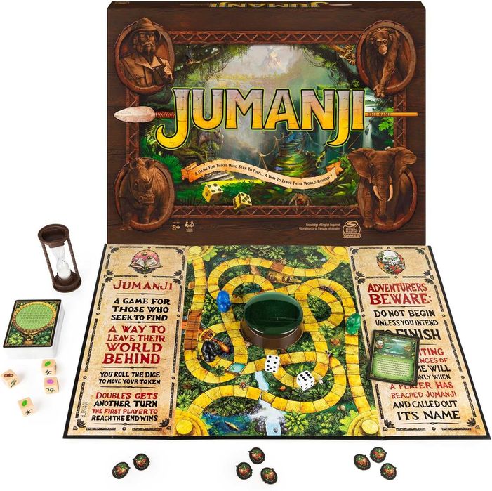 Jumanji: Jogo de Tabuleiro Aventuras para famílias crianças +8 anos