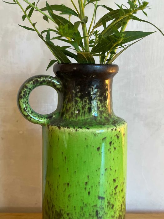 Wazon Dzban West Germany Pottery WGP Zielony Drip Glaze Fat Lava Vintage Retro
