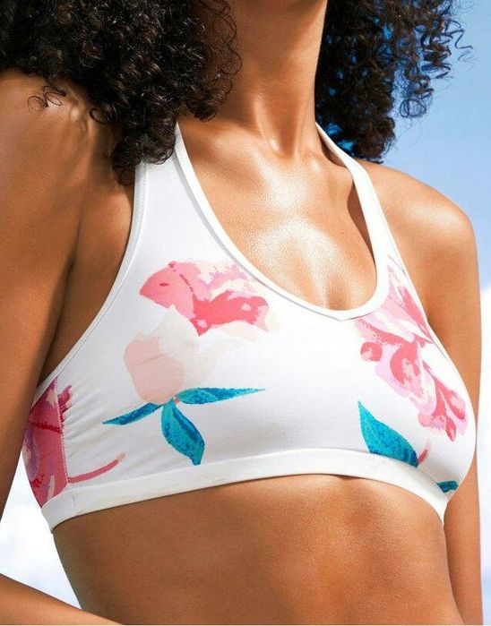 B.P.C bikini bustier z figami białe w kolorowe wzory 40.
