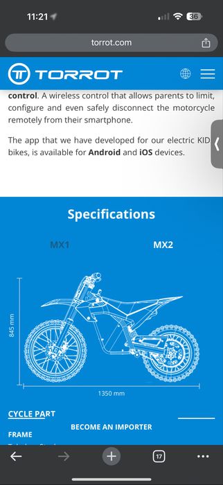 Torrot MX2 Moto Eletrica criança nova