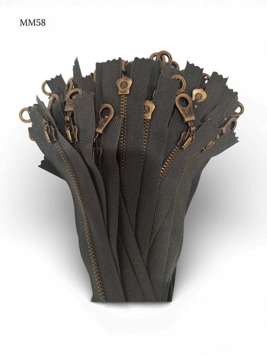 Zamek błyskawiczny metalowy, ciemnoszary, 14cm, 4,2mm.