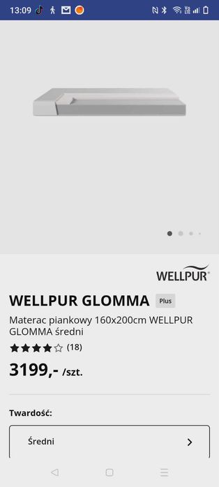 Materac piankowy wellpur jak NOWY