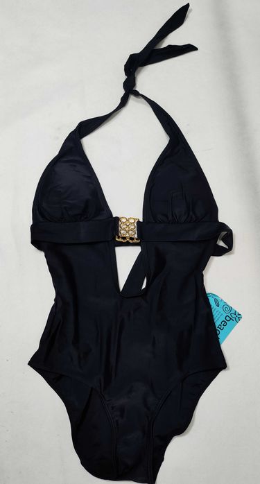 Strój kąpielowy damski czarny jednoczęściowy plażowy 36 S ST0123 ELLOS