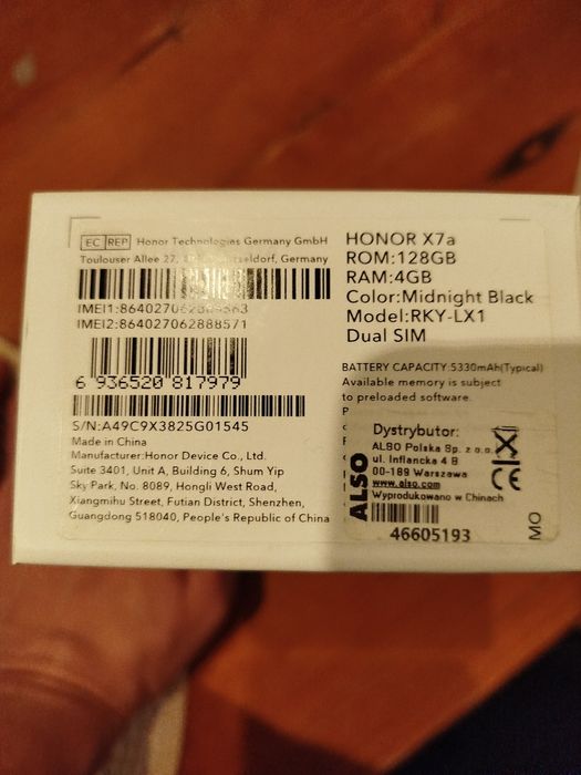 Smartfon honor X7a  4/128GB jak nowy