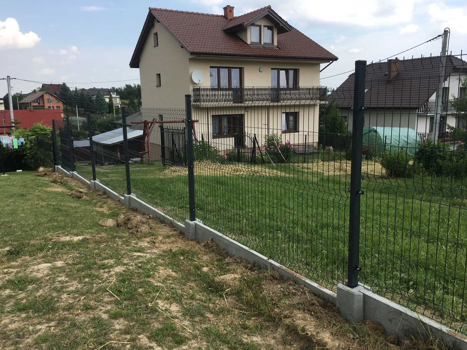 Ogrodzenie panelowe 153cm 123cm 173cm Panel Słupki Podmurówka Obejmy
