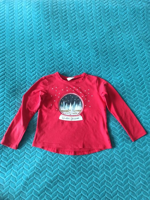 Bluzka zimowa, świąteczna dla dziewczynki 104