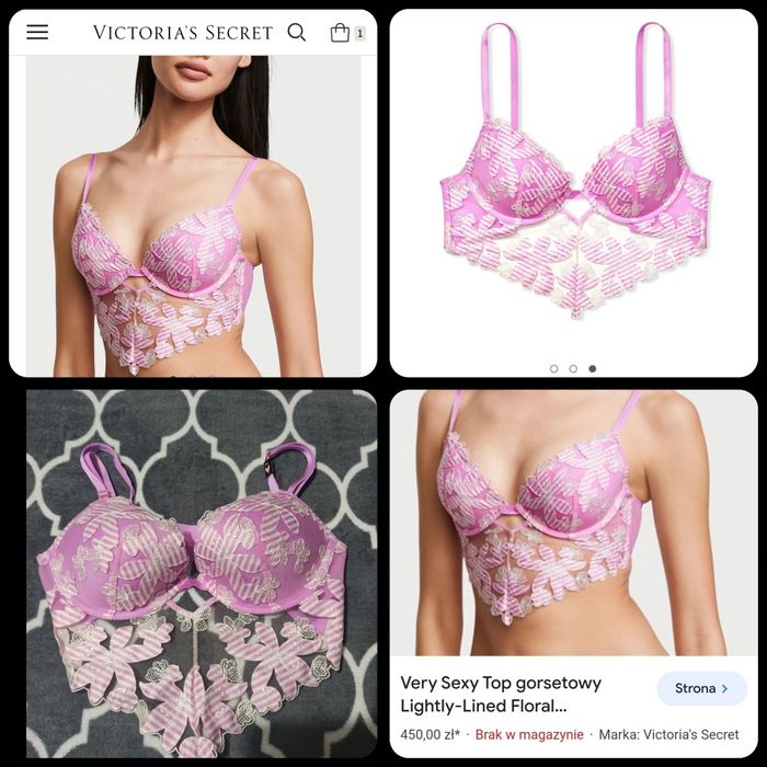 Biustonosz Victoria's Secret top gorsetowy 75B nowy