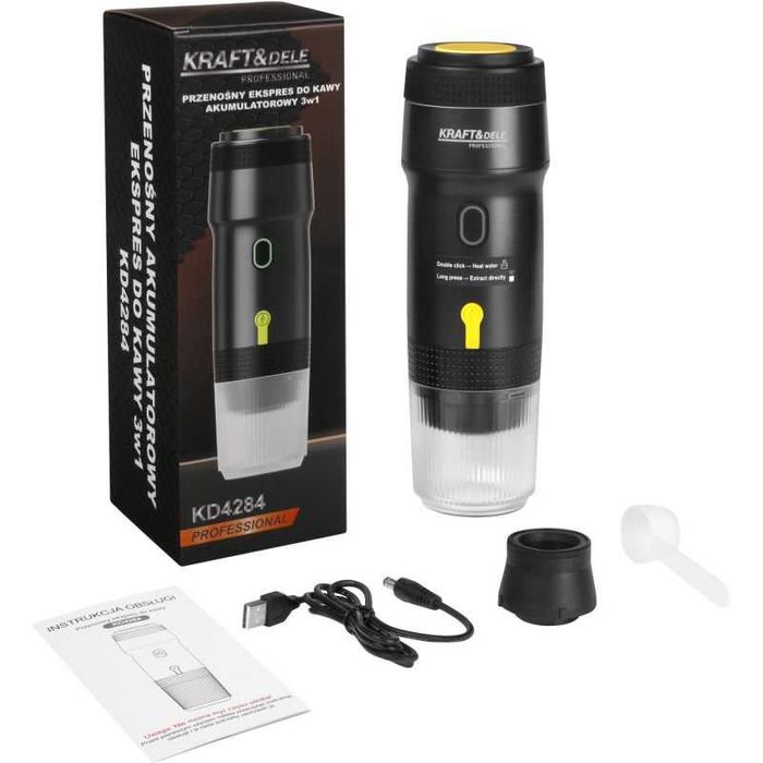 Przenośny ekspres do kawy 125W 3w1 KD4284 ładowanie USB