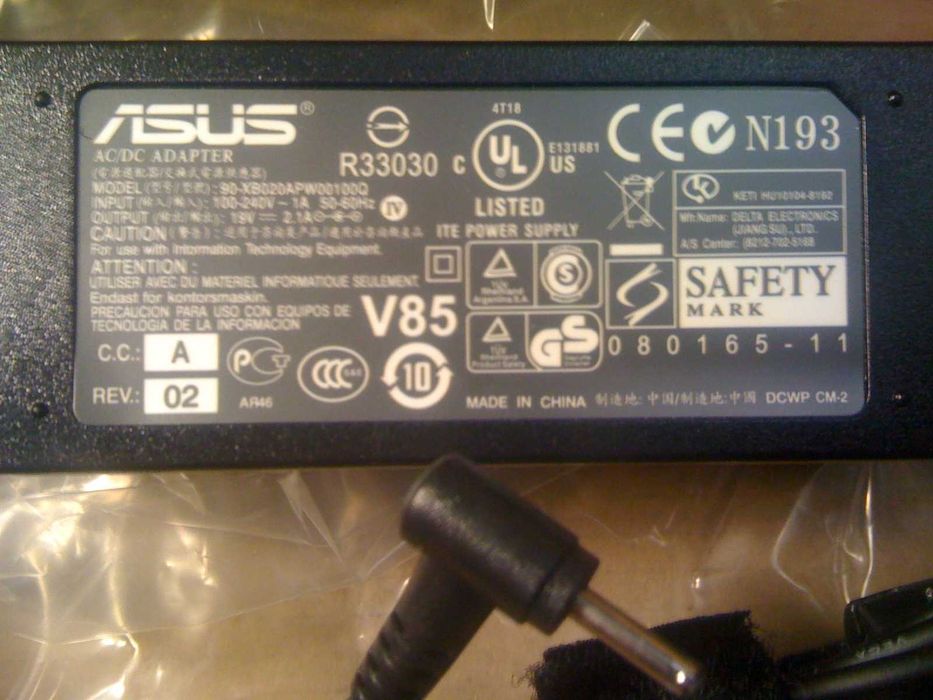 Качественный блок питания ASUS 19V 2.1A 36 W (2.3X1.0)