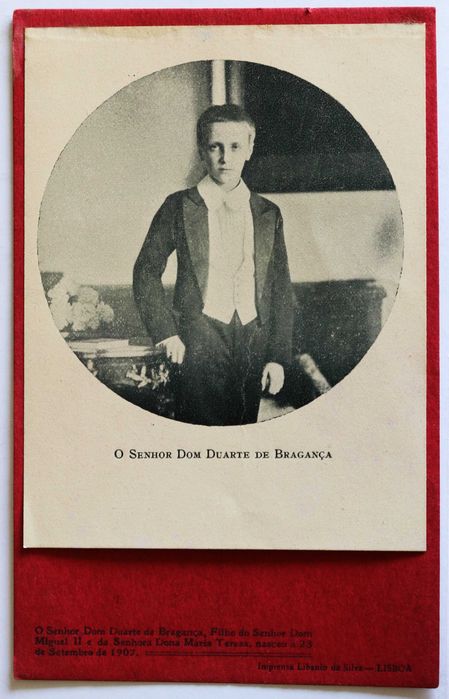 O Senhor Dom Duarte Nuno de Bragança, em jovem (Reserva ORP)